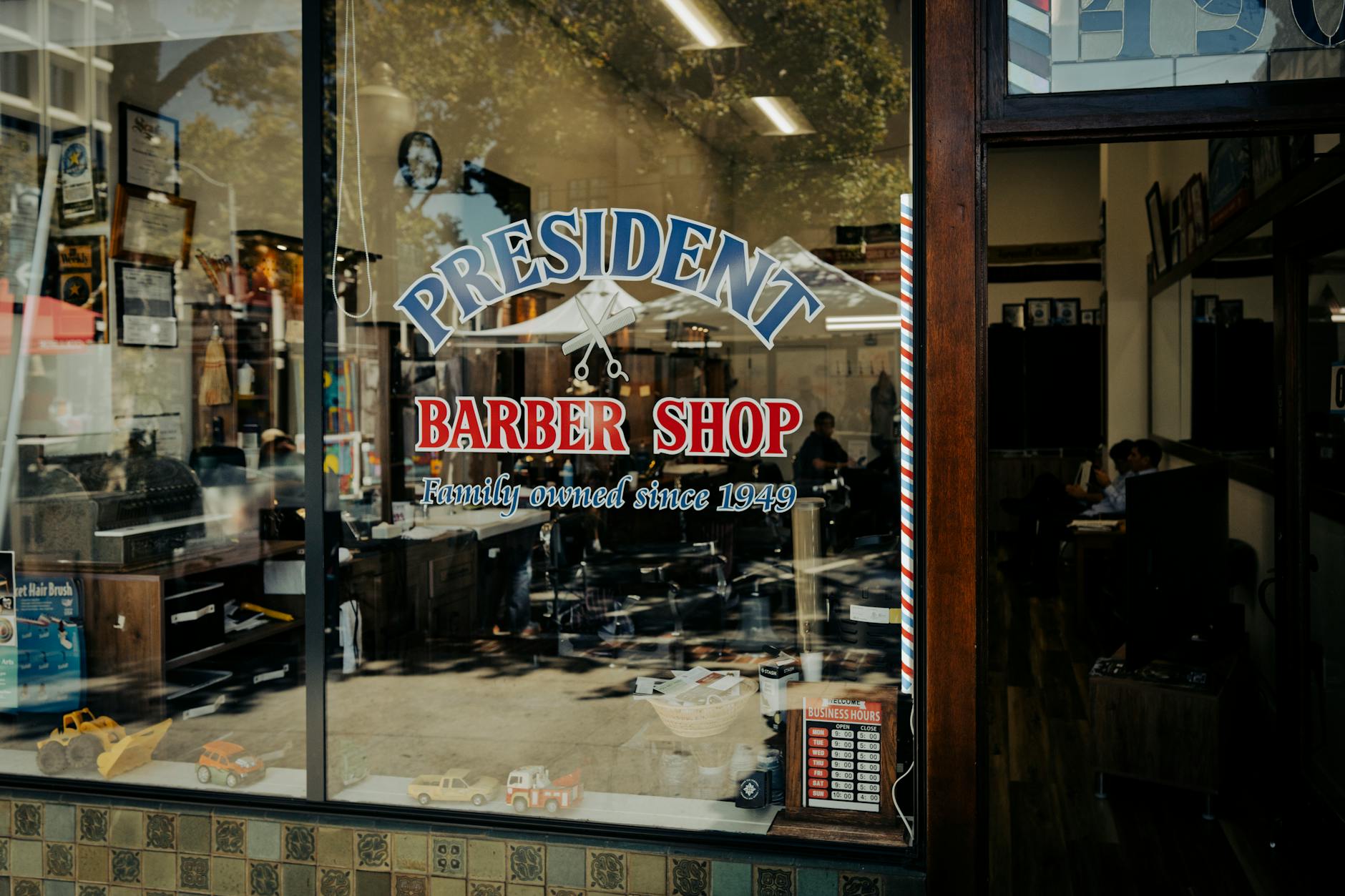 Warm barbershop interior