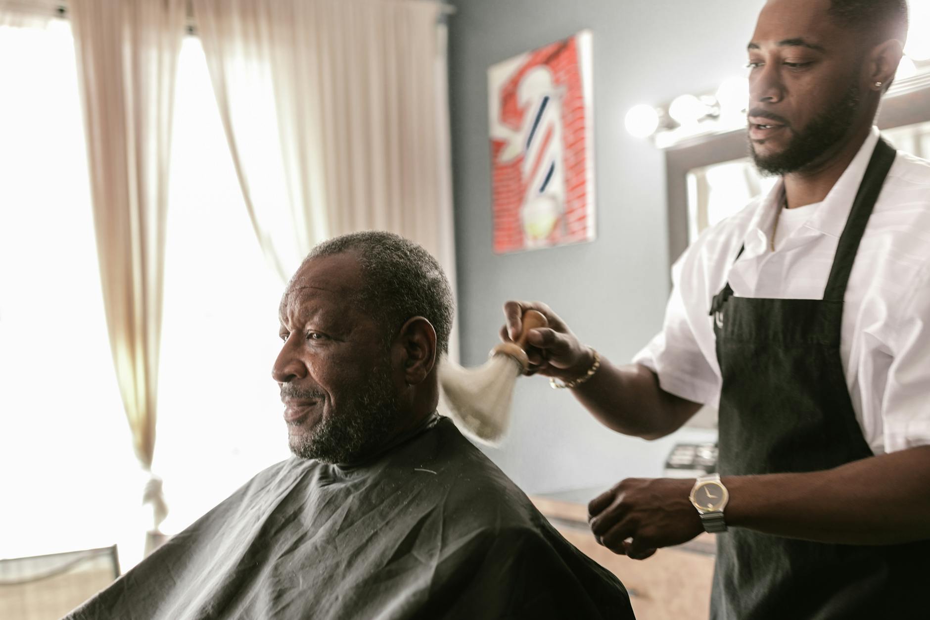 Warm barbershop interior with classic decor
